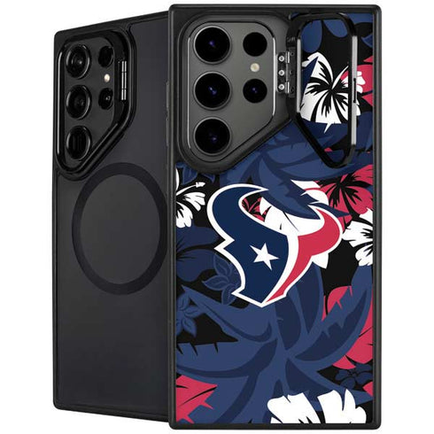 NFL Houston Texans Tropical Print Galaxy S25 Ultra Kickstand Case